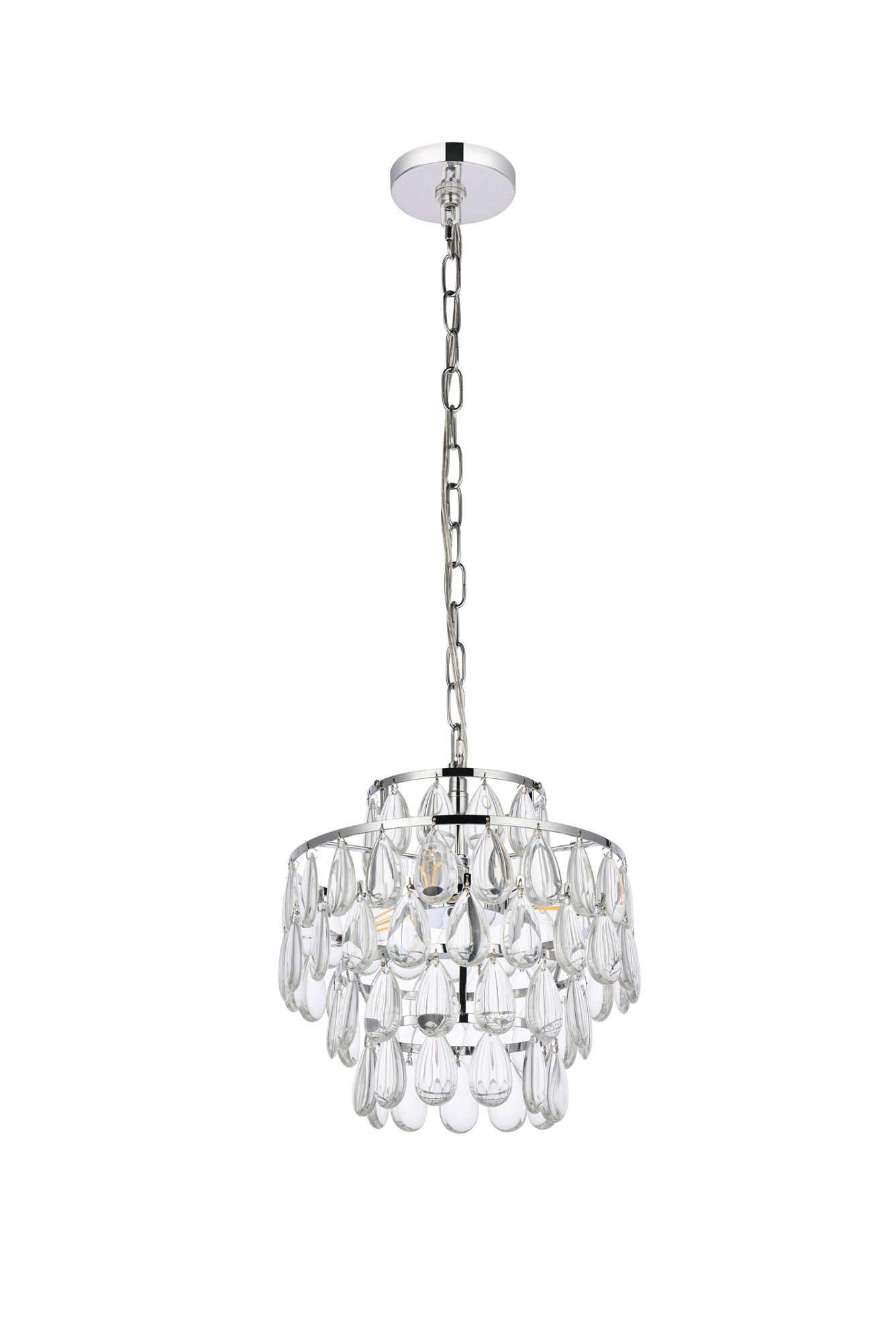 Mila 12" Wide Chrome with Clear Crystal Mini Pendant