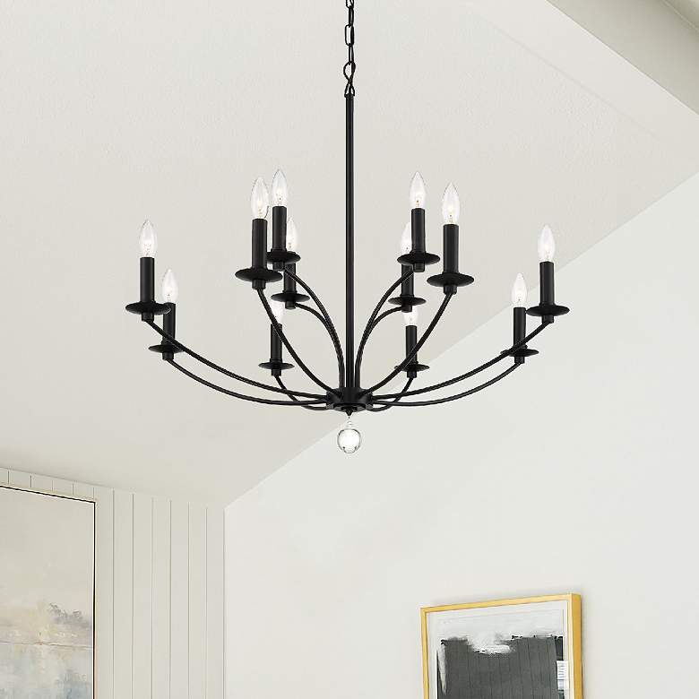 Image 1 Mila 12 Light Black Chandelier