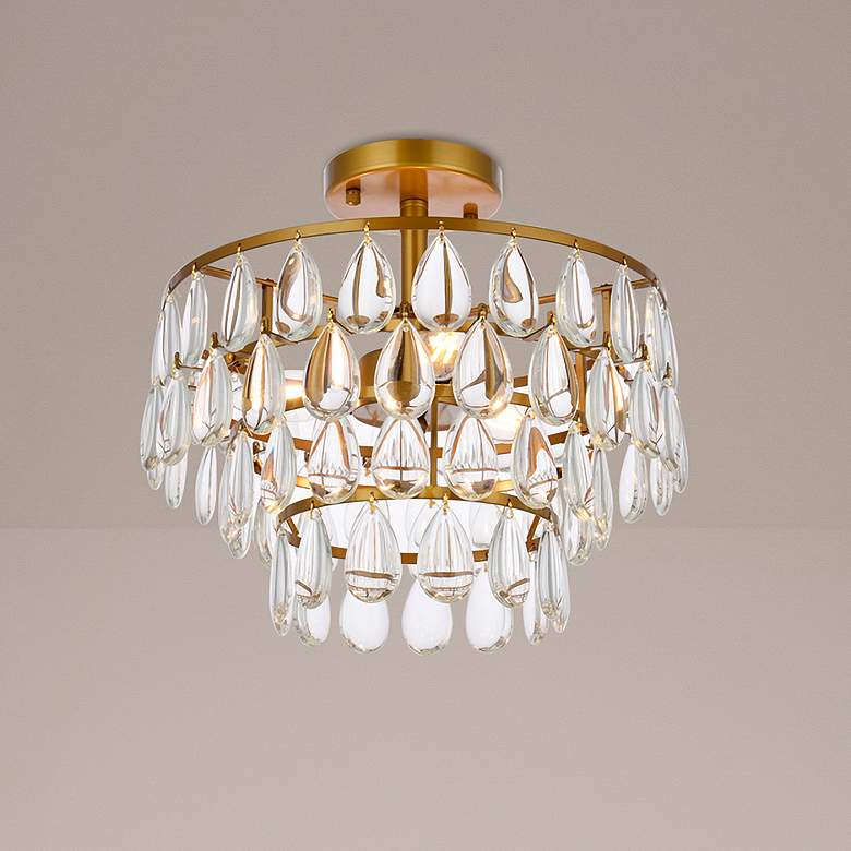 Image 1 Mila 14" Flush Mount In Brass