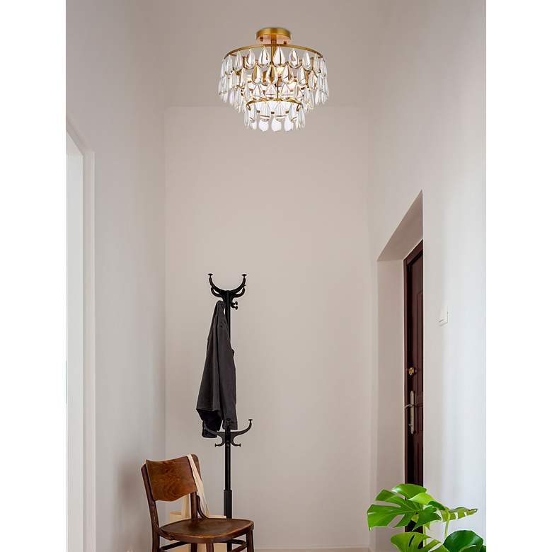 Image 2 Mila 14" Flush Mount In Brass more views
