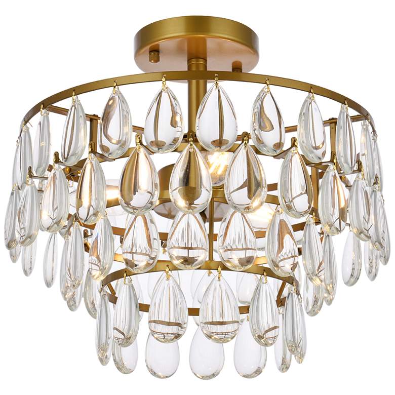 Image 3 Mila 14" Flush Mount In Brass more views