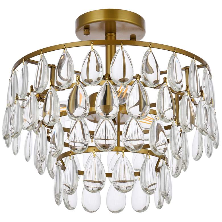 Image 7 Mila 14" Flush Mount In Brass more views