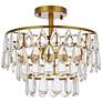 2_Mila 14" Wide Brass and Clear Crystal 3-Light Ceiling Light