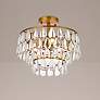 1_Mila 14" Wide Brass and Clear Crystal 3-Light Ceiling Light