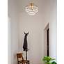 3_Mila 14" Wide Brass and Clear Crystal 3-Light Ceiling Light more views