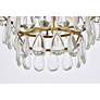 5_Mila 14" Wide Brass and Clear Crystal 3-Light Ceiling Light more views
