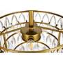7_Mila 14" Wide Brass and Clear Crystal 3-Light Ceiling Light more views