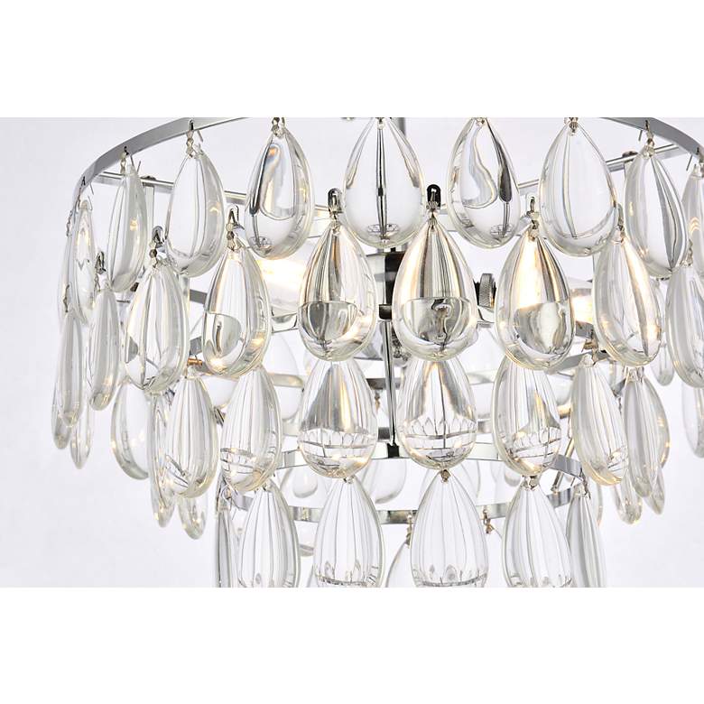 Image 6 Mila 14" Wide Chrome and Clear Crystal 2-Tier Ceiling Light more views