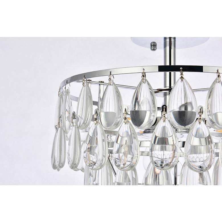 Image 7 Mila 14" Wide Chrome and Clear Crystal 2-Tier Ceiling Light more views