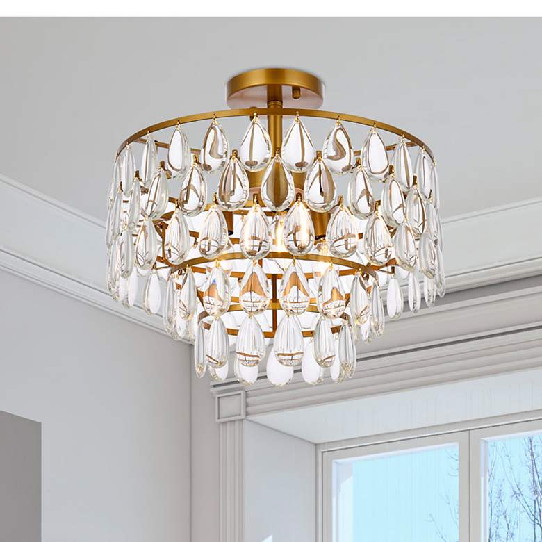 Image 1 Mila 16" Flush Mount In Brass