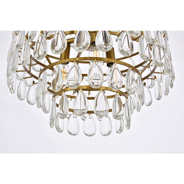 Image 5 Mila 16" Wide Brass and Clear Crystal Pendant Light more views