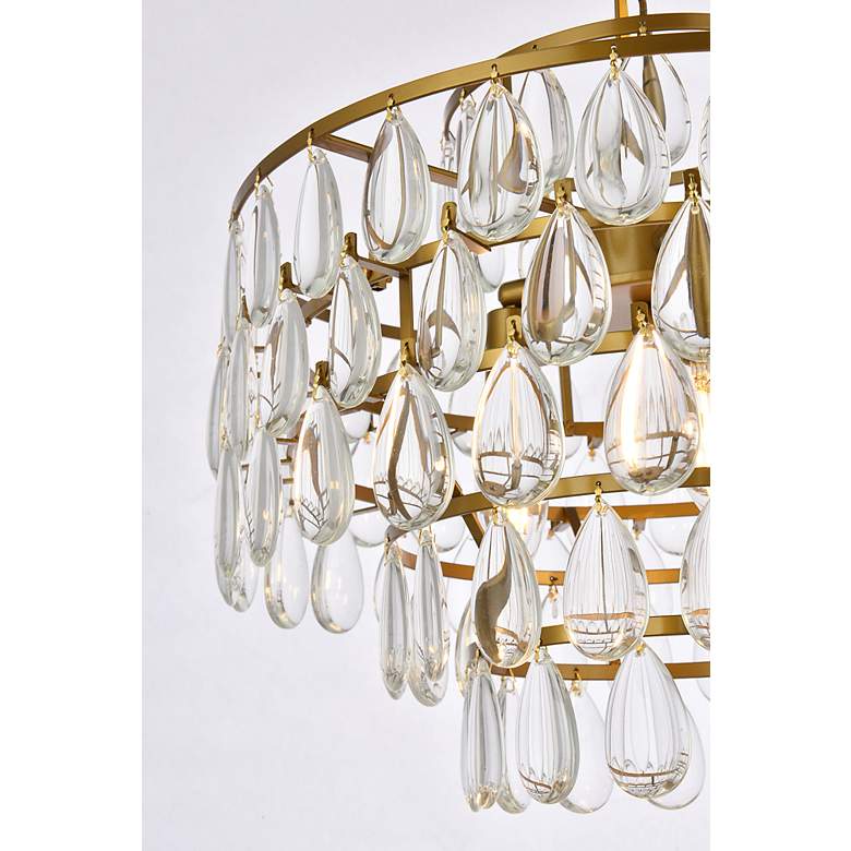 Image 6 Mila 16" Wide Brass and Clear Crystal Pendant Light more views