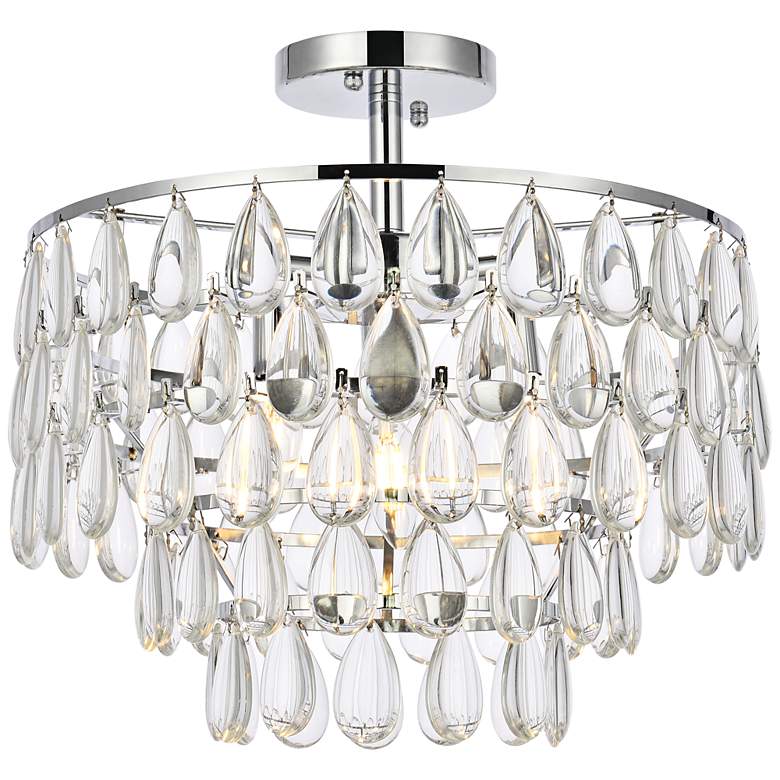 Image 3 Mila 16" Wide Chrome 3-Light Ceiling Light
