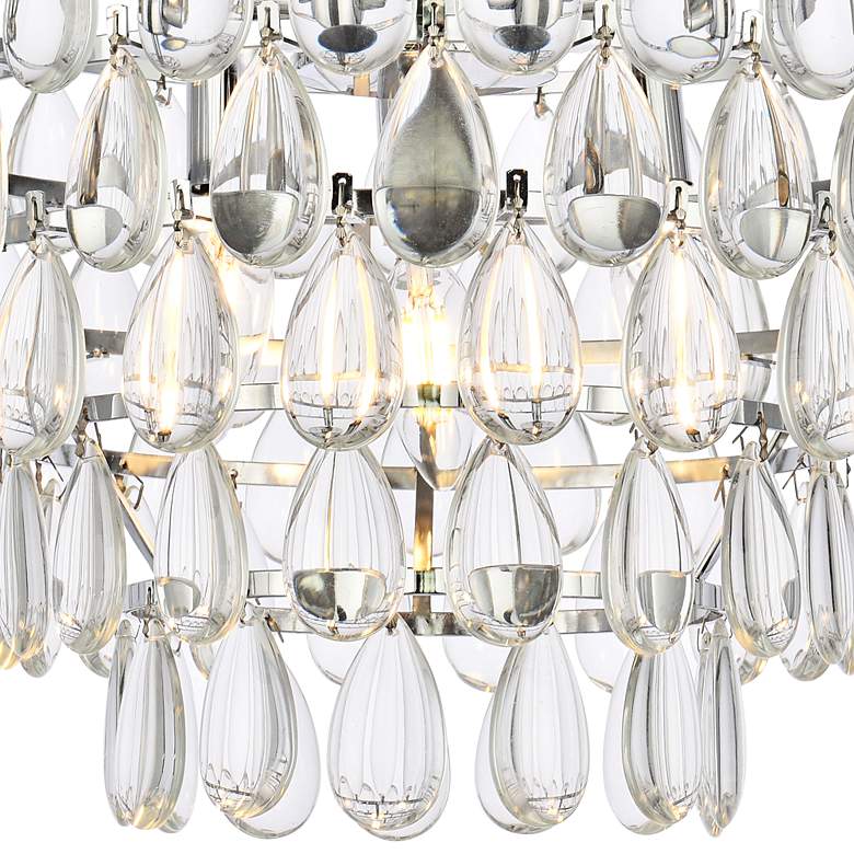 Image 4 Mila 16" Wide Chrome 3-Light Ceiling Light more views