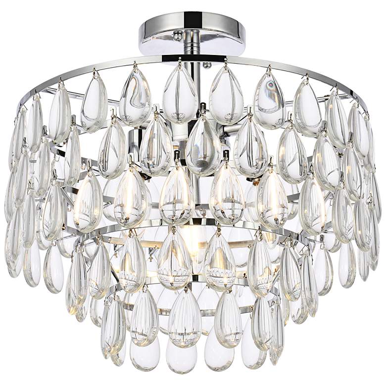Image 5 Mila 16" Wide Chrome 3-Light Ceiling Light more views