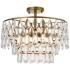 Mila 18" Wide Brass and Clear Crystal Ceiling Light