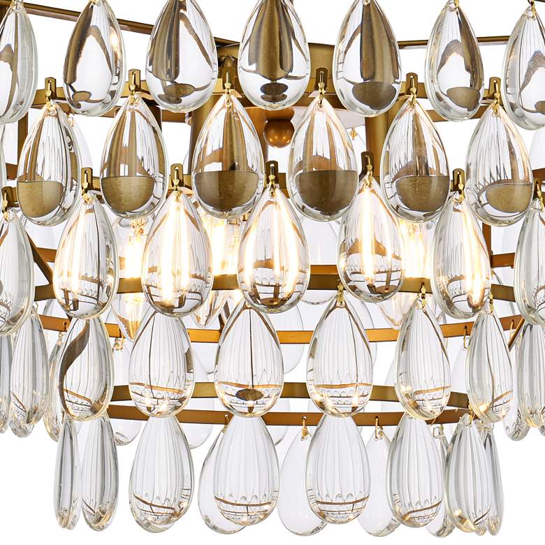 Image 3 Mila 18" Wide Brass and Clear Crystal Ceiling Light more views