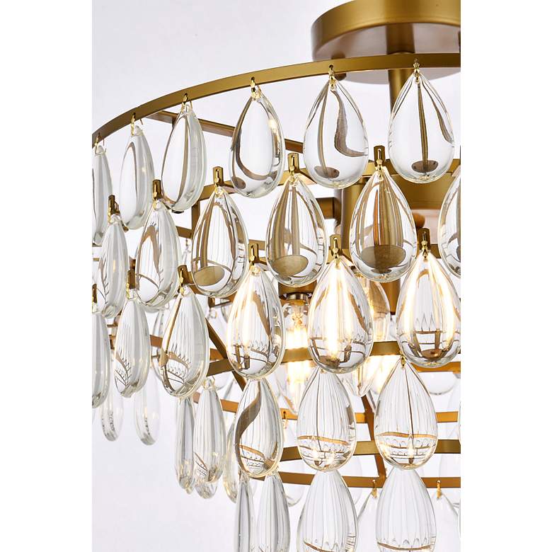 Image 6 Mila 18" Wide Brass and Clear Crystal Ceiling Light more views