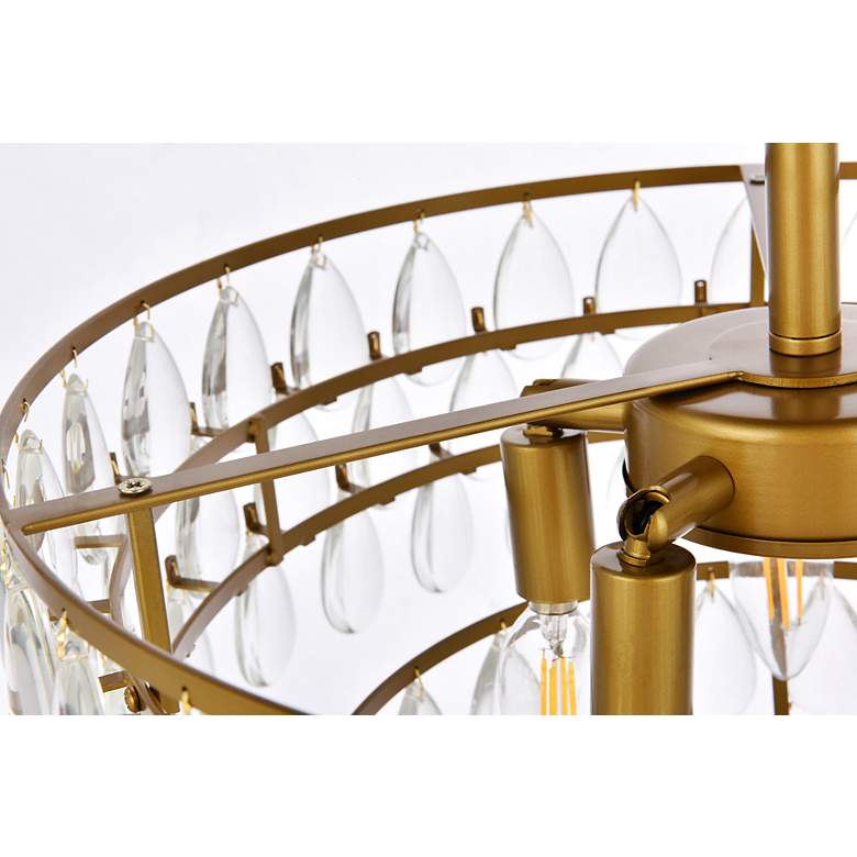 Image 7 Mila 18" Wide Brass and Clear Crystal Ceiling Light more views