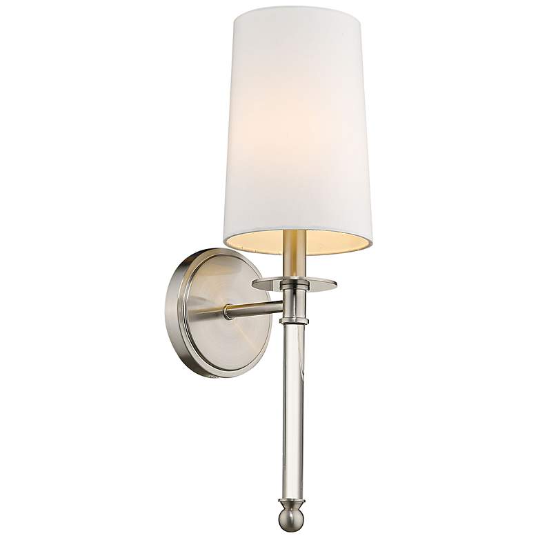 Image 1 Mila 19 1/2" High Brushed Nickel Wall Sconce