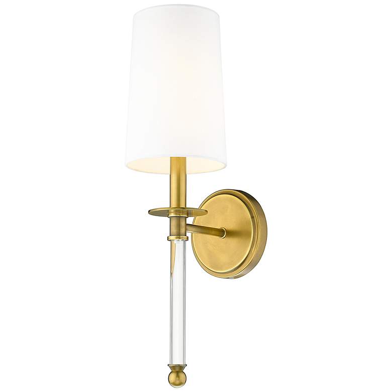 Image 3 Mila 19 1/2" High Rubbed Brass and Crystal Wall Sconce