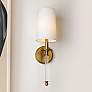 2_Mila 19 1/2" High Rubbed Brass and Crystal Wall Sconce
