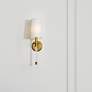 4_Mila 19 1/2" High Rubbed Brass and Crystal Wall Sconce more views