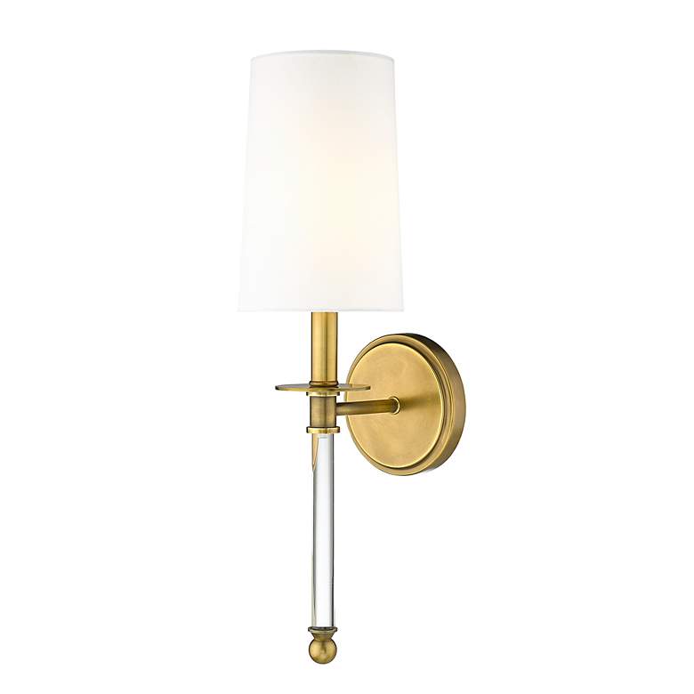 Image 6 Mila 19 1/2" High Rubbed Brass and Crystal Wall Sconce more views