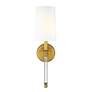 6_Mila 19 1/2" High Rubbed Brass and Crystal Wall Sconce more views