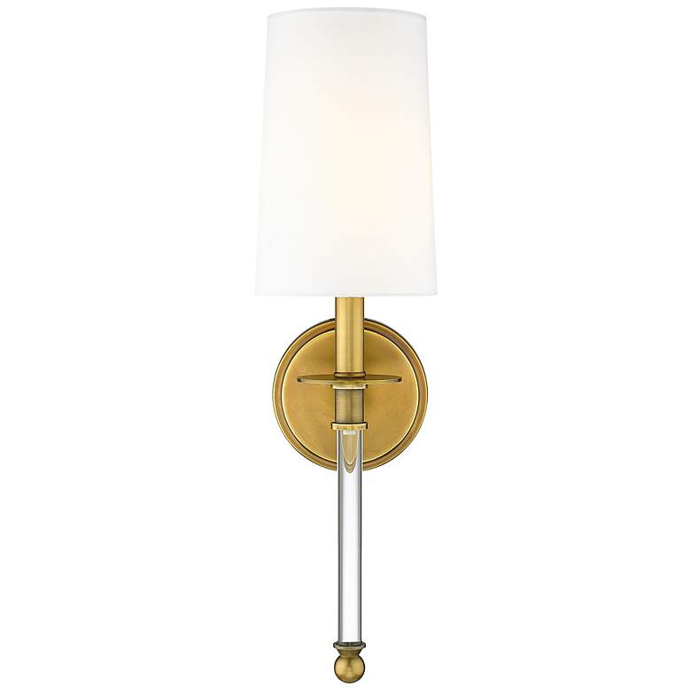 Image 7 Mila 19 1/2" High Rubbed Brass and Crystal Wall Sconce more views