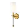 7_Mila 19 1/2" High Rubbed Brass and Crystal Wall Sconce more views