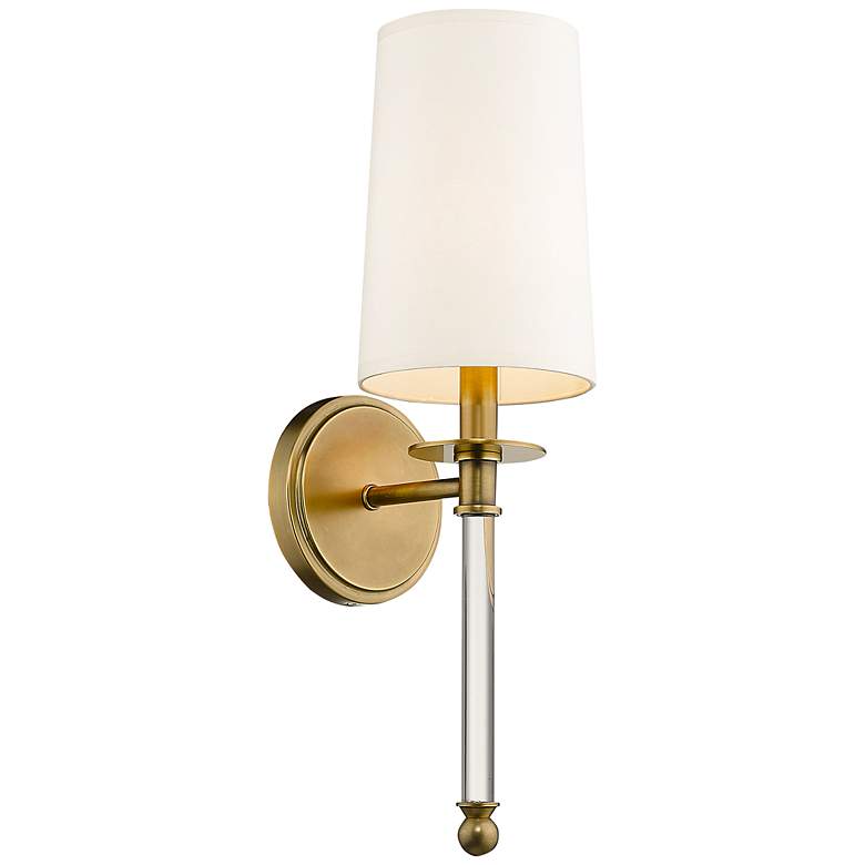 Image 1 Mila 19 1/2" High Rubbed Brass Wall Sconce