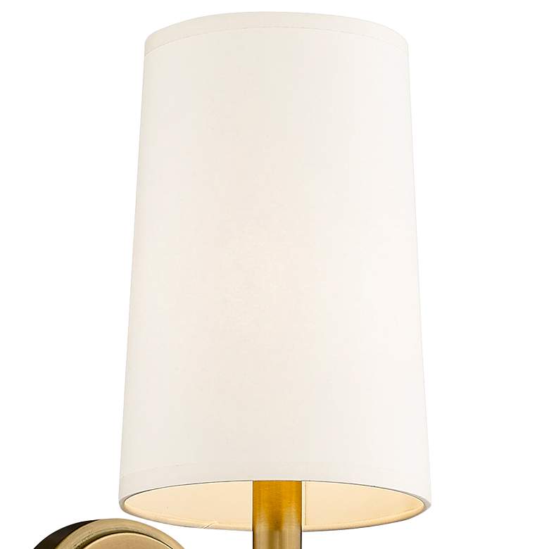 Image 2 Mila 19 1/2" High Rubbed Brass Wall Sconce more views