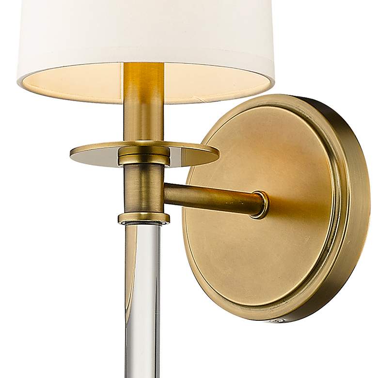 Image 3 Mila 19 1/2" High Rubbed Brass Wall Sconce more views