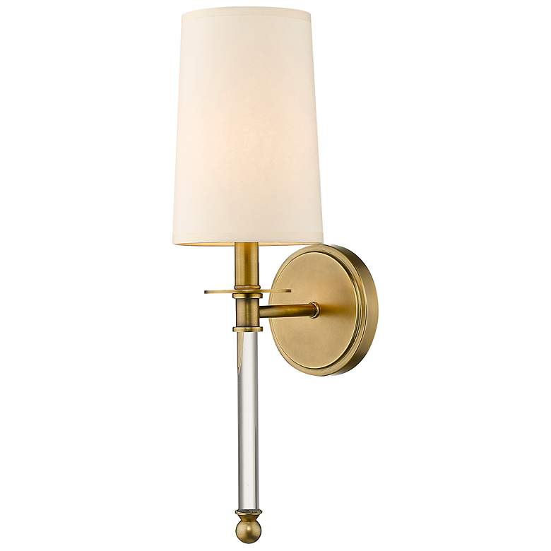 Image 4 Mila 19 1/2" High Rubbed Brass Wall Sconce more views