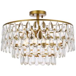 Mila 20" Wide Brass 5-Light Ceiling Light