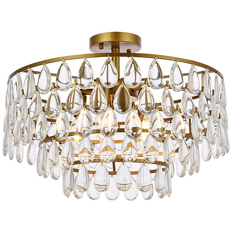 Image 5 Mila 20" Wide Brass 5-Light Ceiling Light more views