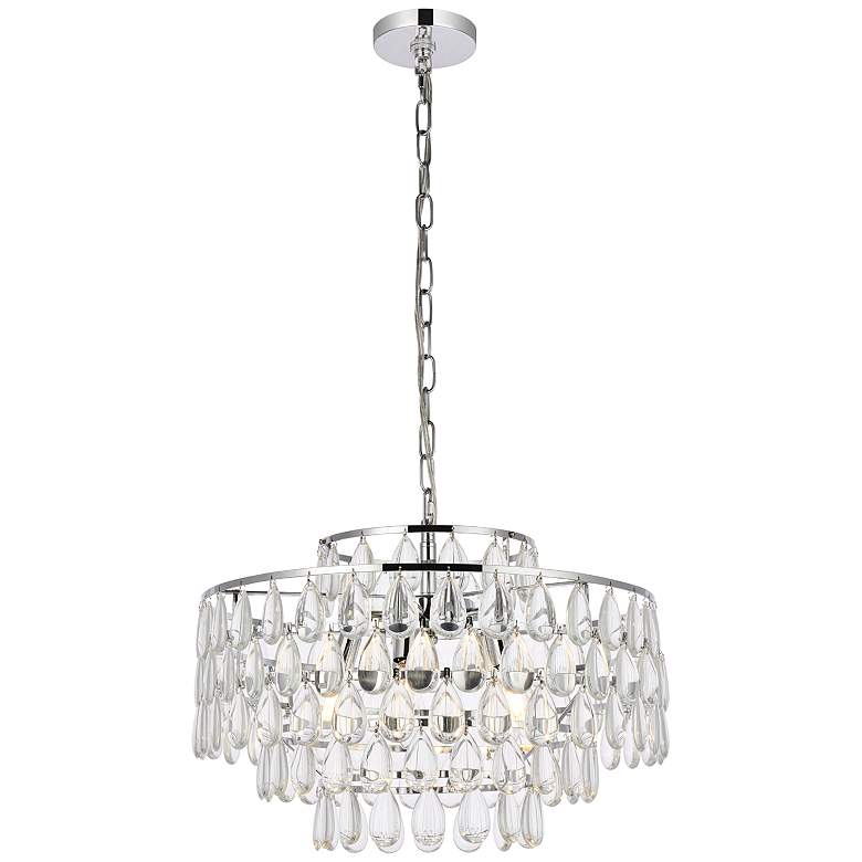 Image 2 Mila 20" Wide Chrome and Clear Crystal Chandelier