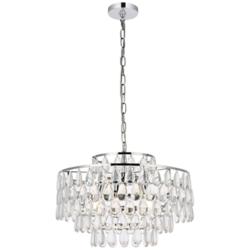 Mila 20" Wide Chrome and Clear Crystal Chandelier