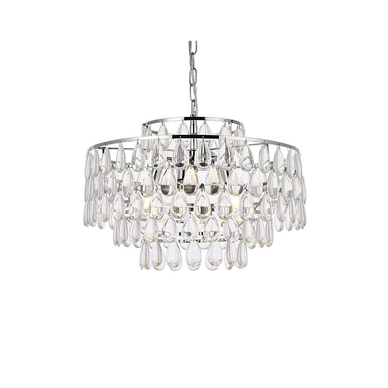 Image 4 Mila 20" Wide Chrome and Clear Crystal Chandelier more views