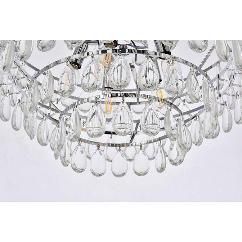 Image 5 Mila 20" Wide Chrome and Clear Crystal Chandelier more views