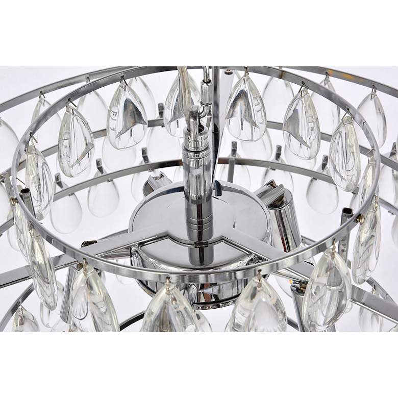 Image 7 Mila 20" Wide Chrome and Clear Crystal Chandelier more views