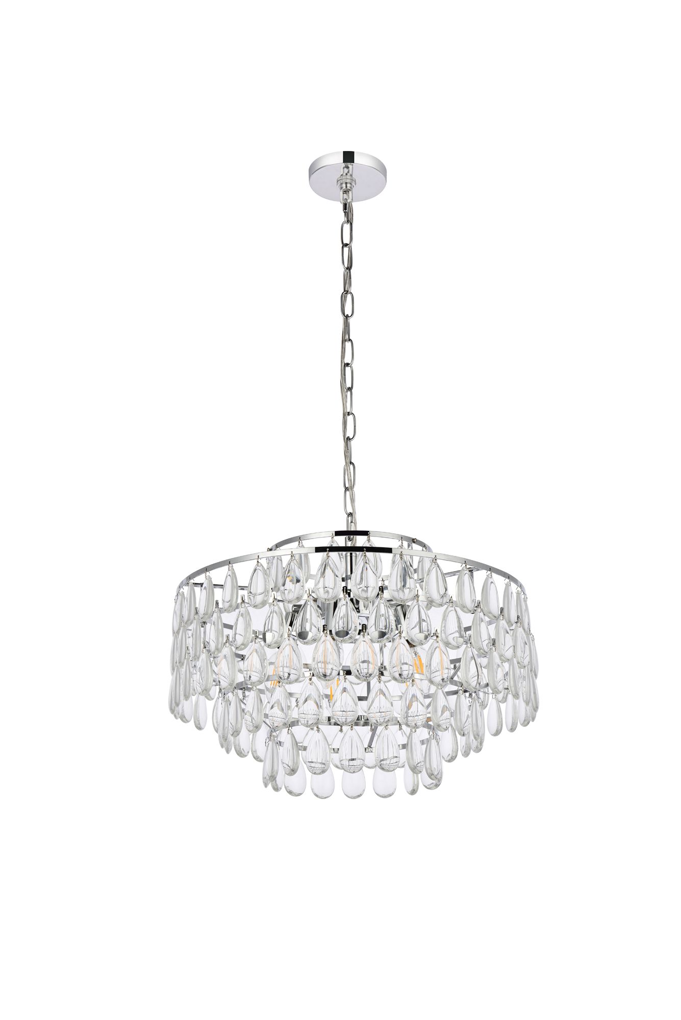 Mila 20" Wide Chrome and Clear Crystal Chandelier