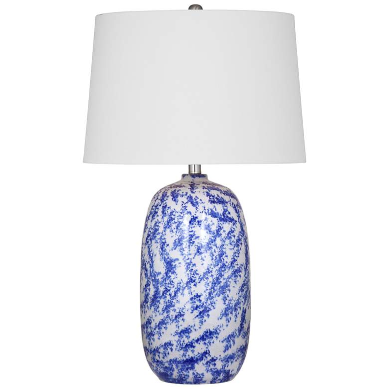 Image 1 Mila 29" High Blue And Cream Table Lamp