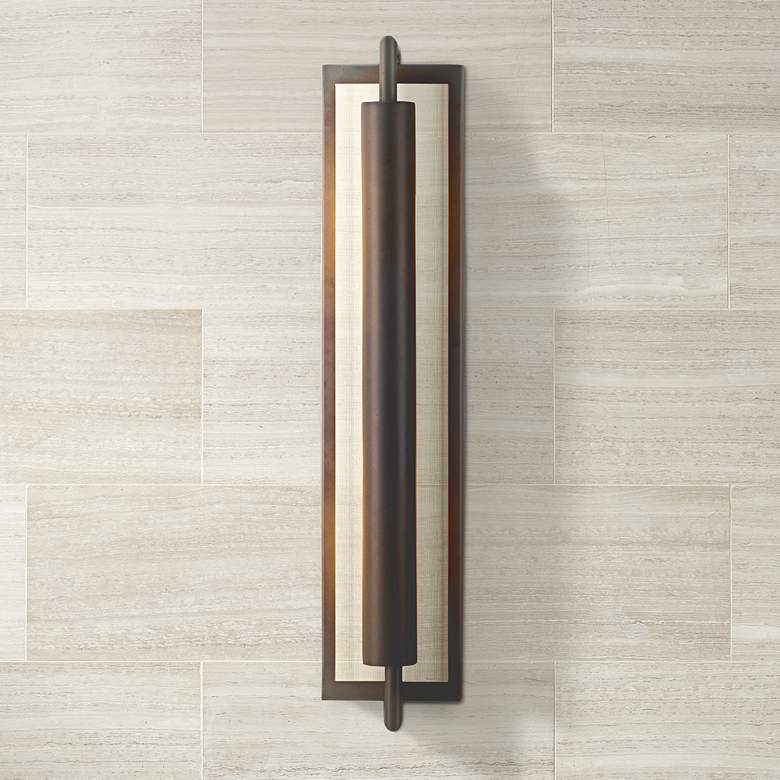 Image 1 Mila Collection Bronze 24 1/4 inch High Wall Sconce