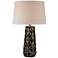 Mila Stacked Brown Pedals Chocolate Glaze Ceramic Table Lamp