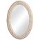Mila White Braided Rope 27" x 38" Oval Wall Mirror