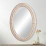 Mila White Braided Rope 27" x 38" Oval Wall Mirror