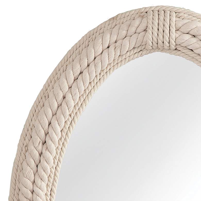 Image 3 Mila White Braided Rope 27" x 38" Oval Wall Mirror more views