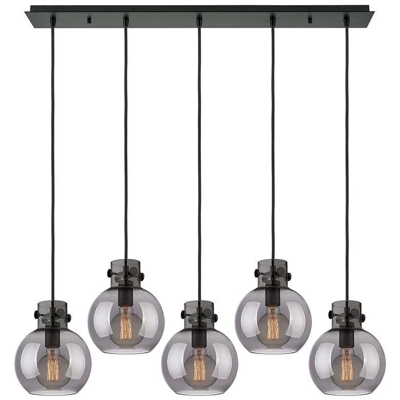 Image 1 Milan 11.88" Wide 3 Light Matte Black Multi Pendant With Clear Shade